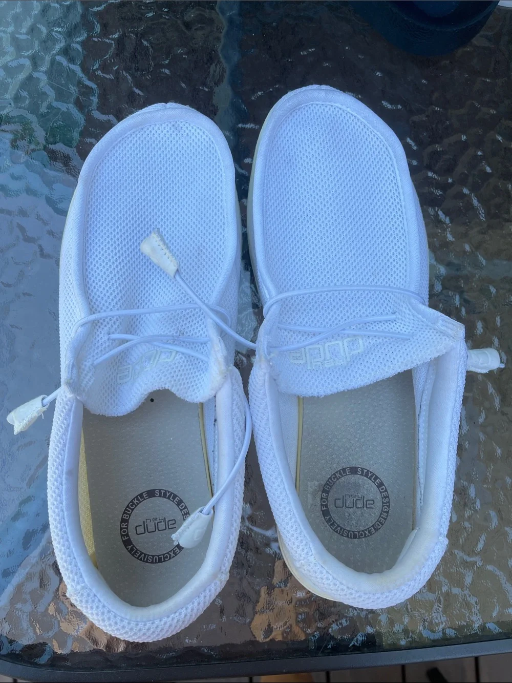 Hey Dude White Mesh Slip-On Loafers
